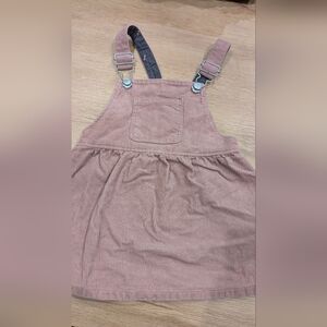 Zara Baby Corduroy Dress in Pink and Gray